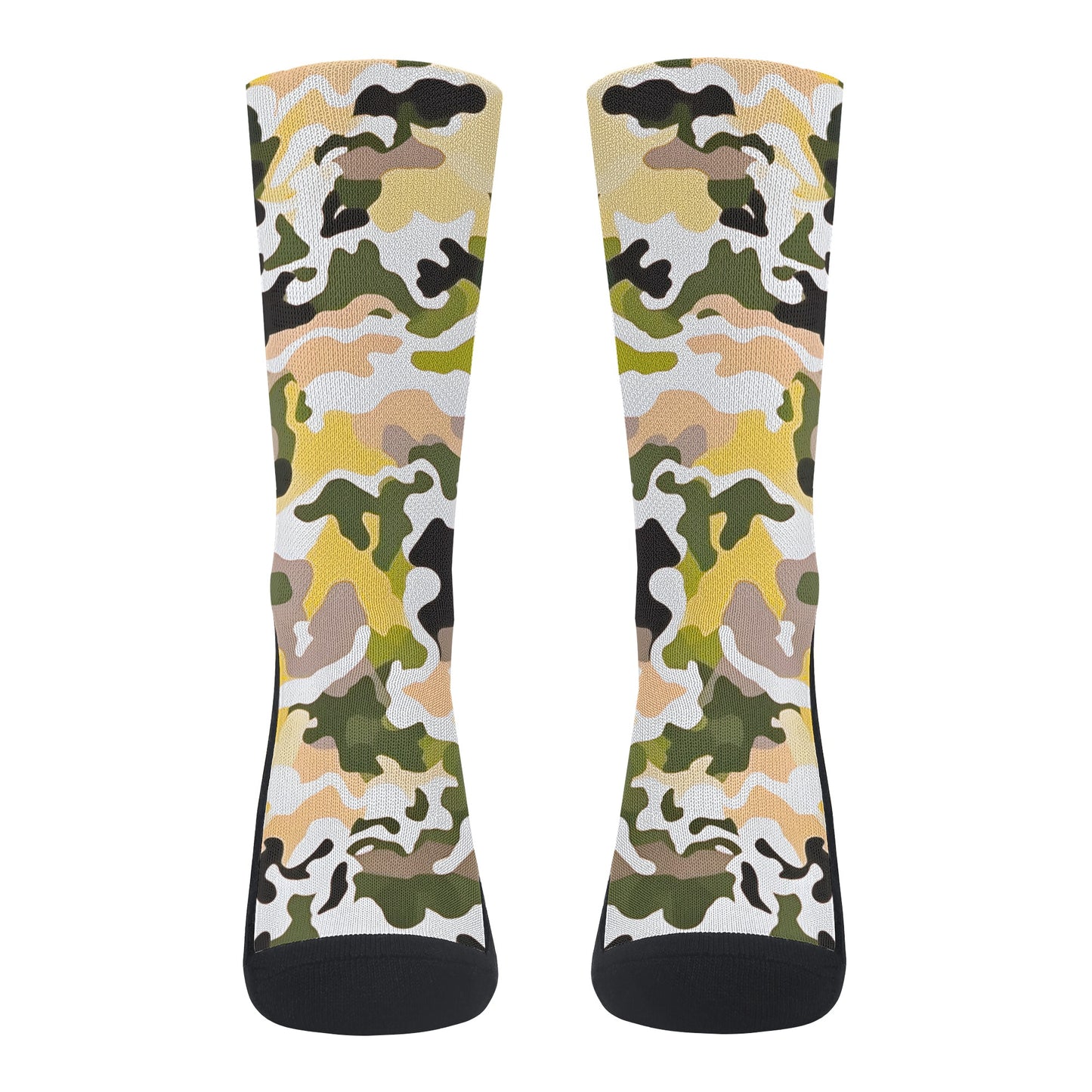 Camouflage In Yellow - Unisex Crew Socks