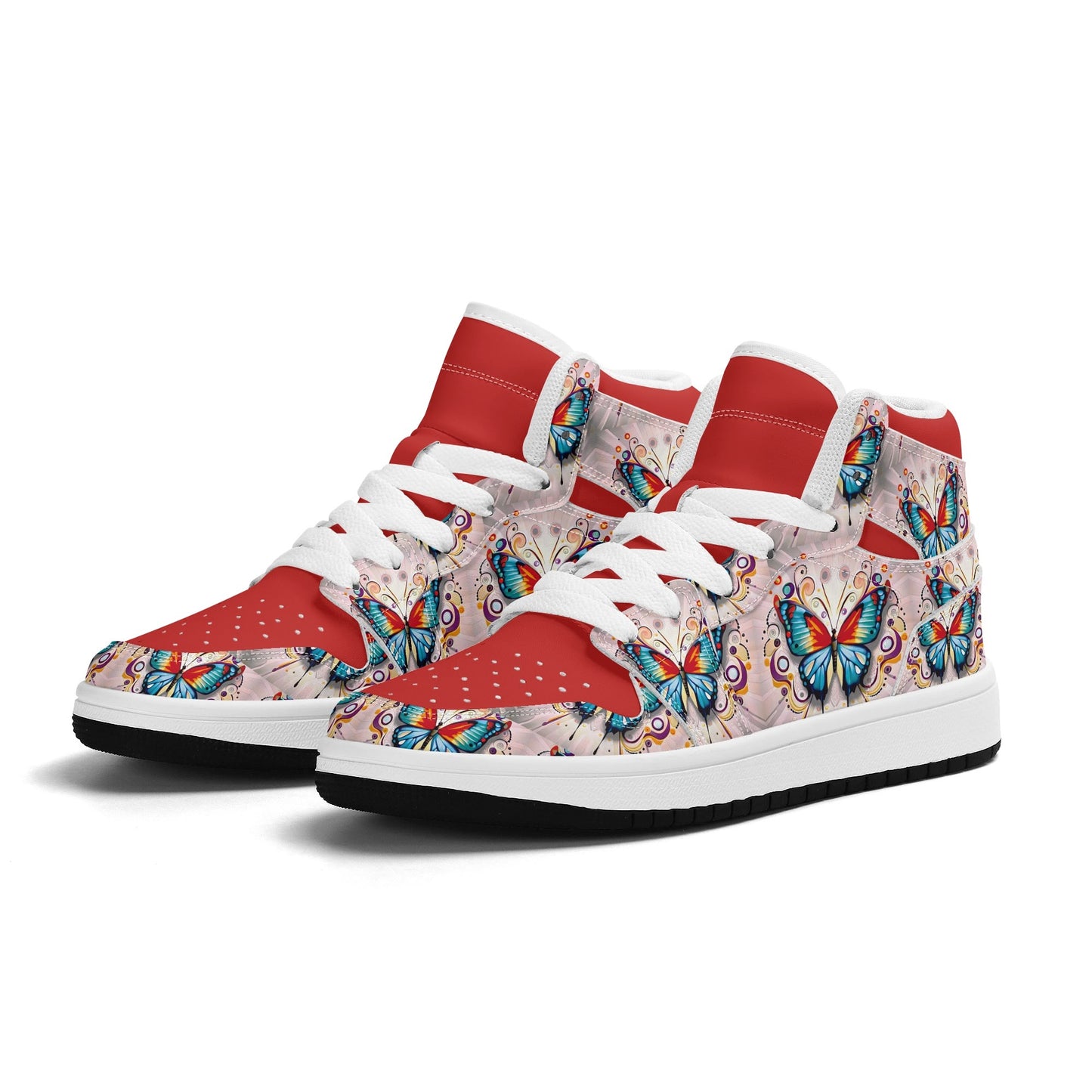 Fluttering Flock of Butterflies - Kids' All Season High Top Sneakers