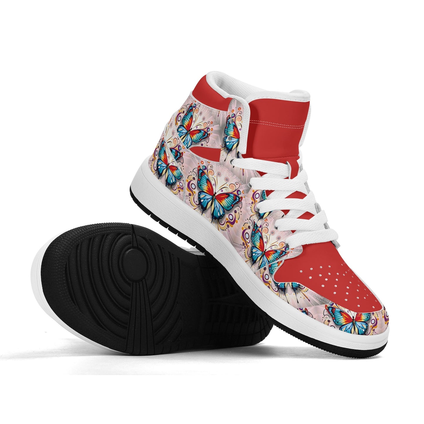 Fluttering Flock of Butterflies - Kids' All Season High Top Sneakers