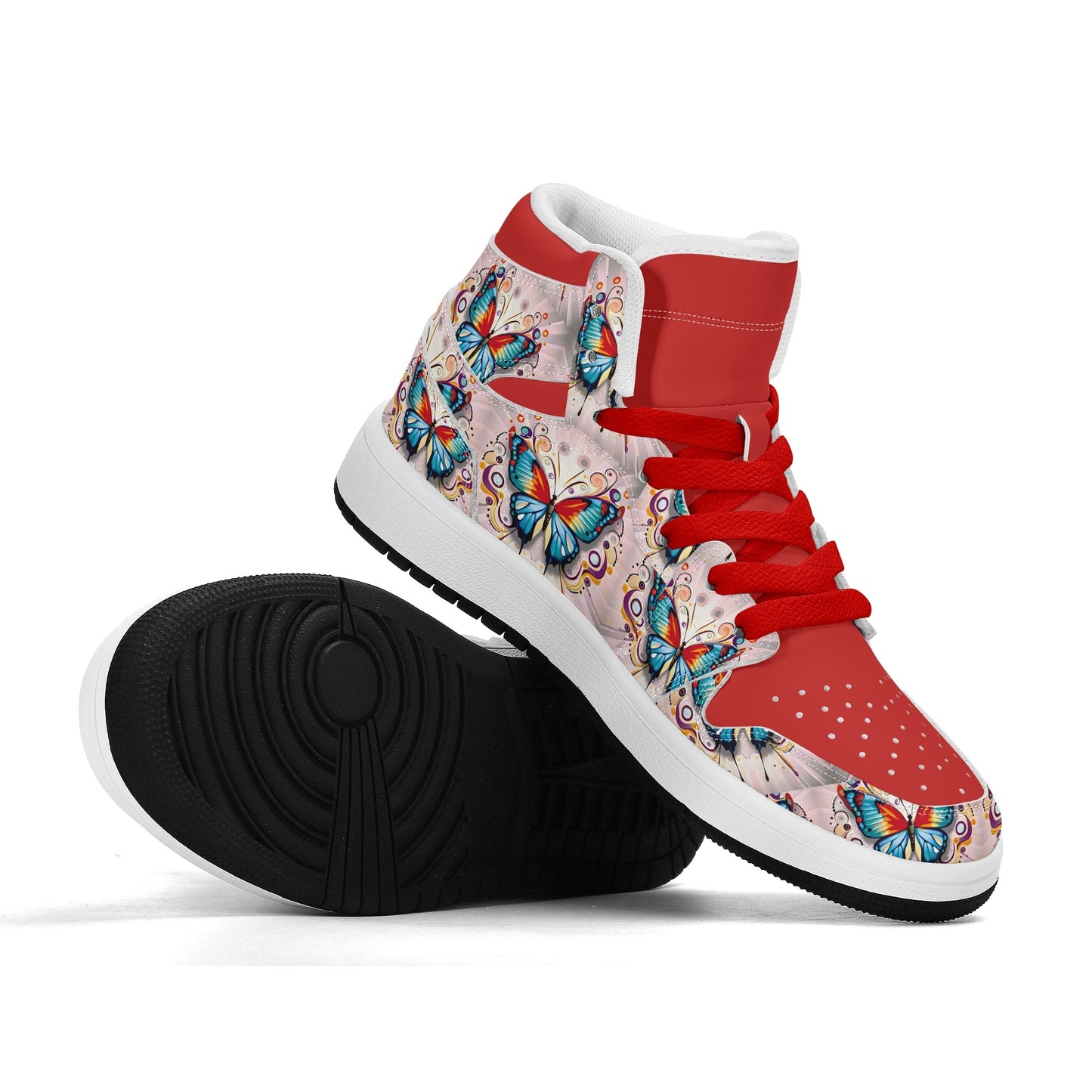 Fluttering Flock of Butterflies - Kids' All Season High Top Sneakers