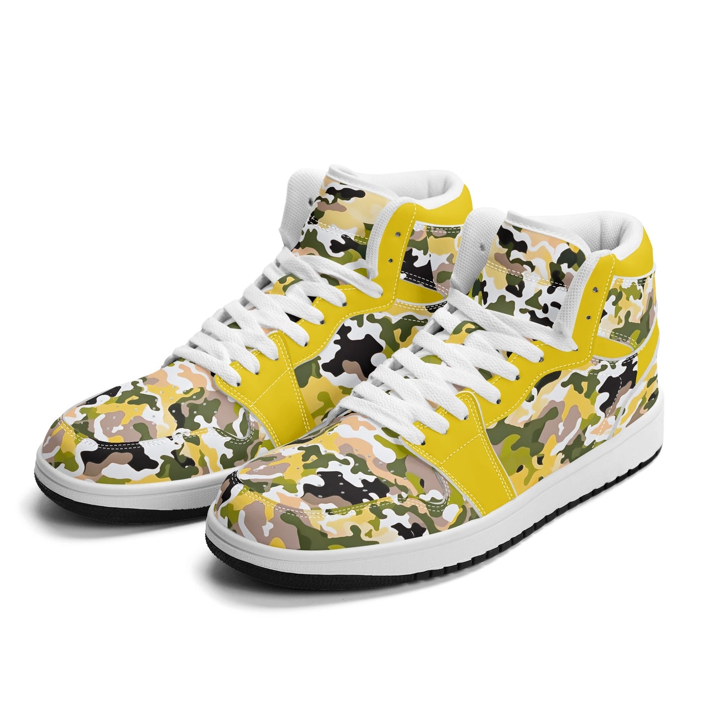 Yellow Camo - Men's All Season High Top Sneakers
