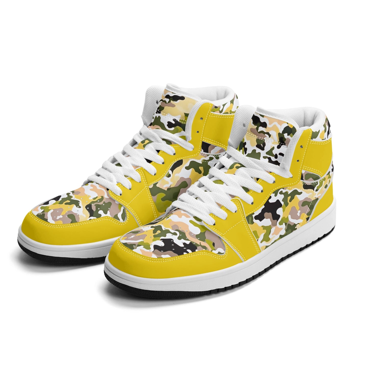 Yellow Camo - Men's All Season High Top Sneakers