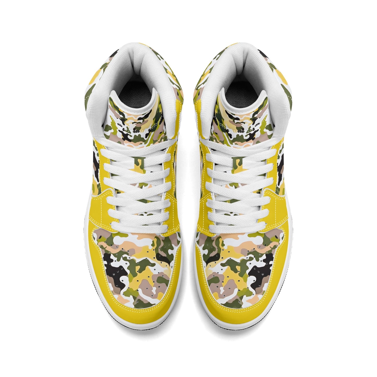 Yellow Camo - Men's All Season High Top Sneakers