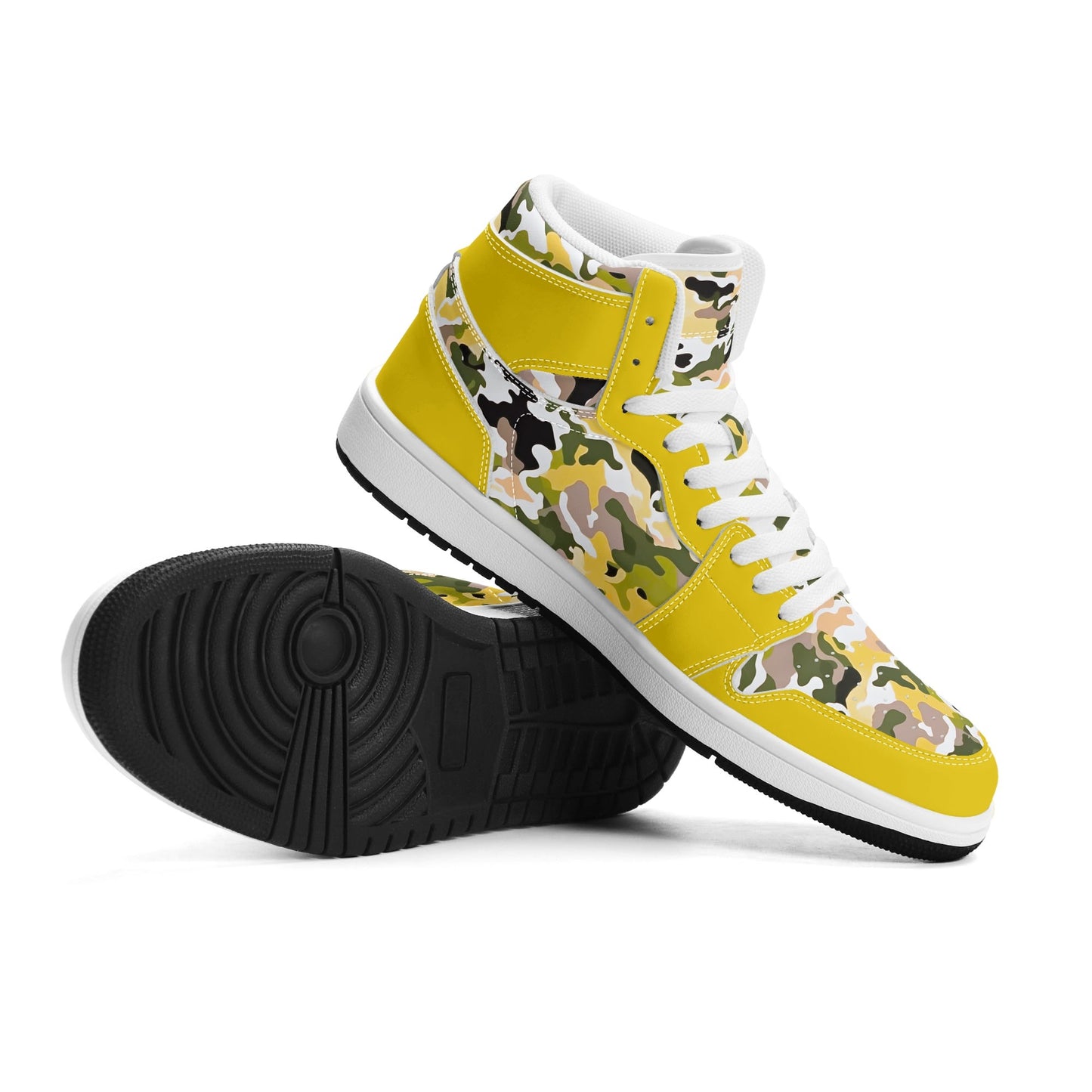 Yellow Camo - Men's All Season High Top Sneakers