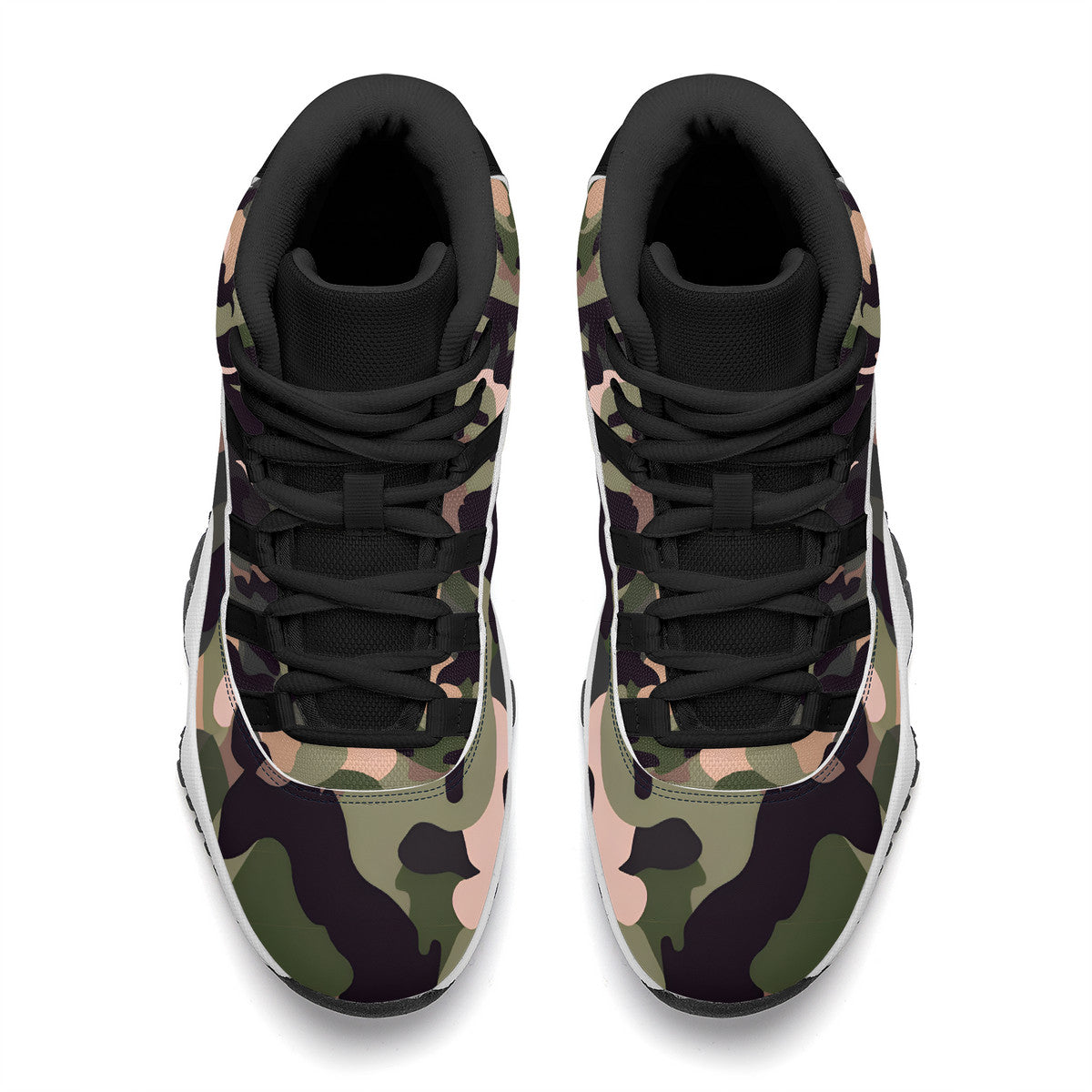 The Camouflage In Green - Retro High Top Sneakers - Unisex