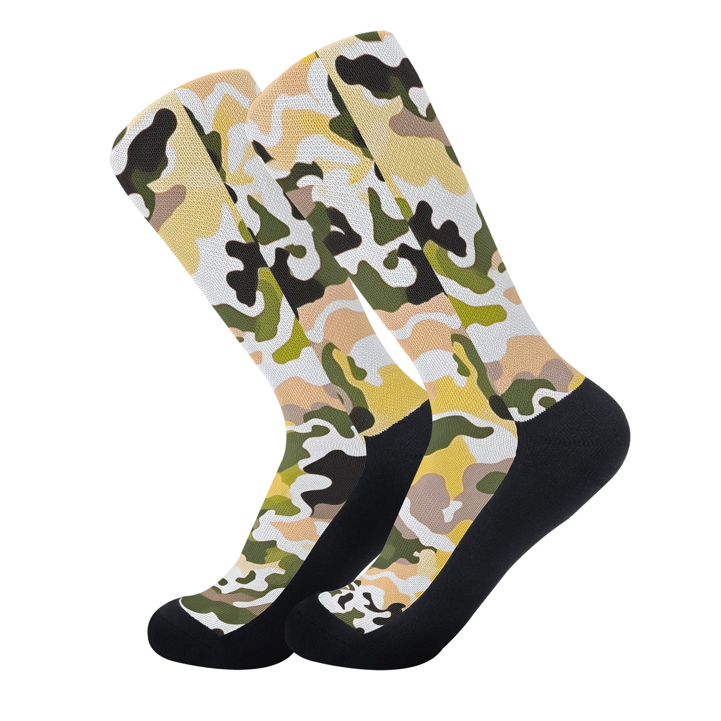 Camouflage In Yellow - Unisex Crew Socks