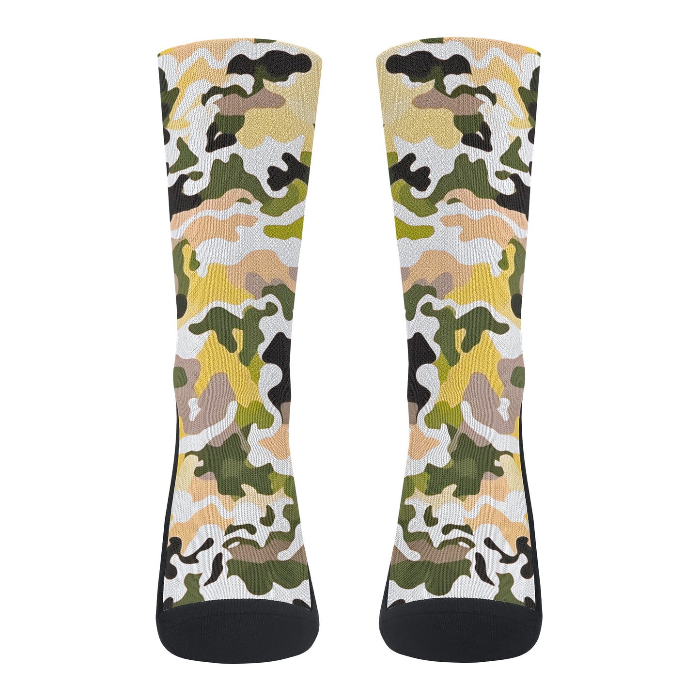 Camouflage In Yellow - Unisex Crew Socks