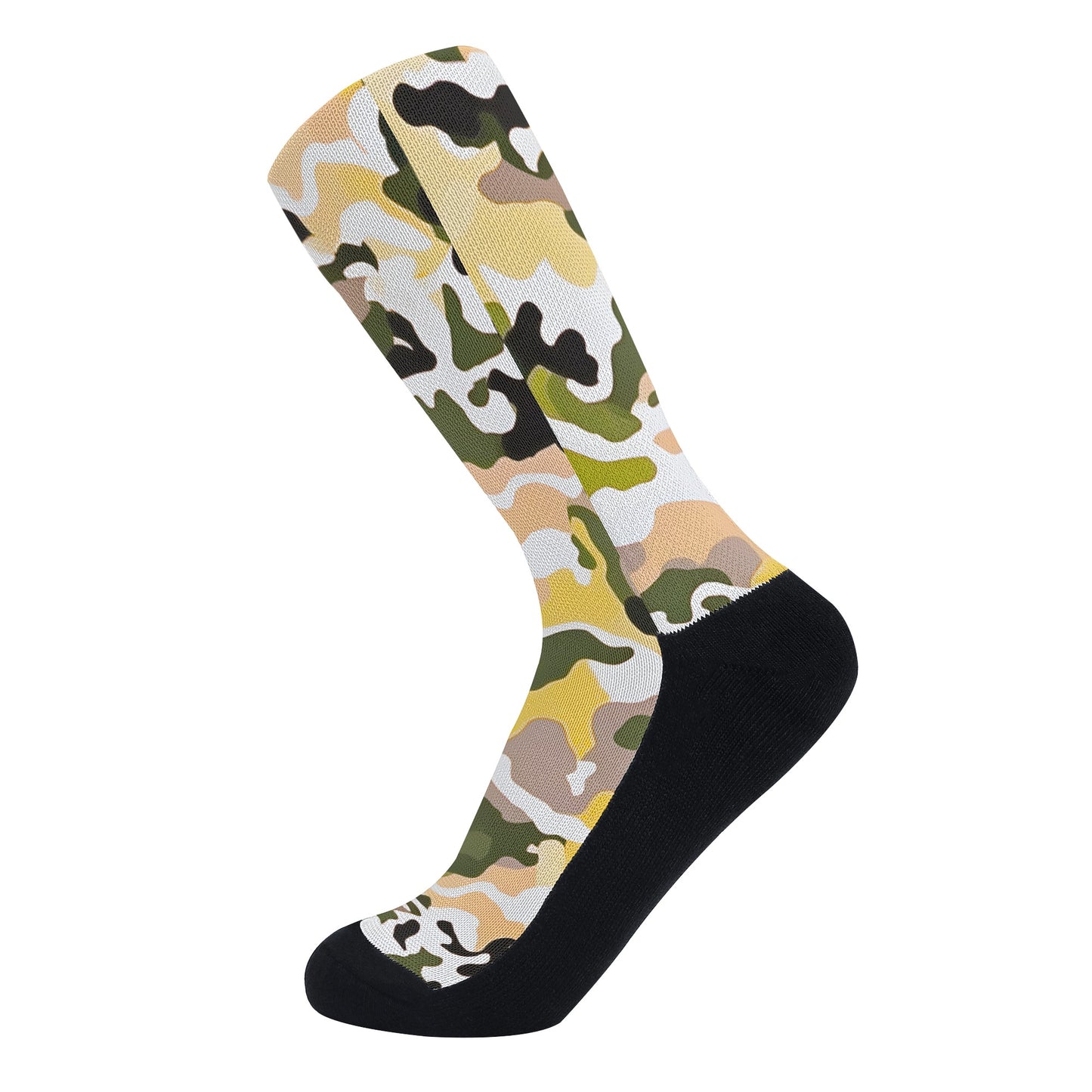 Camouflage In Yellow - Unisex Crew Socks