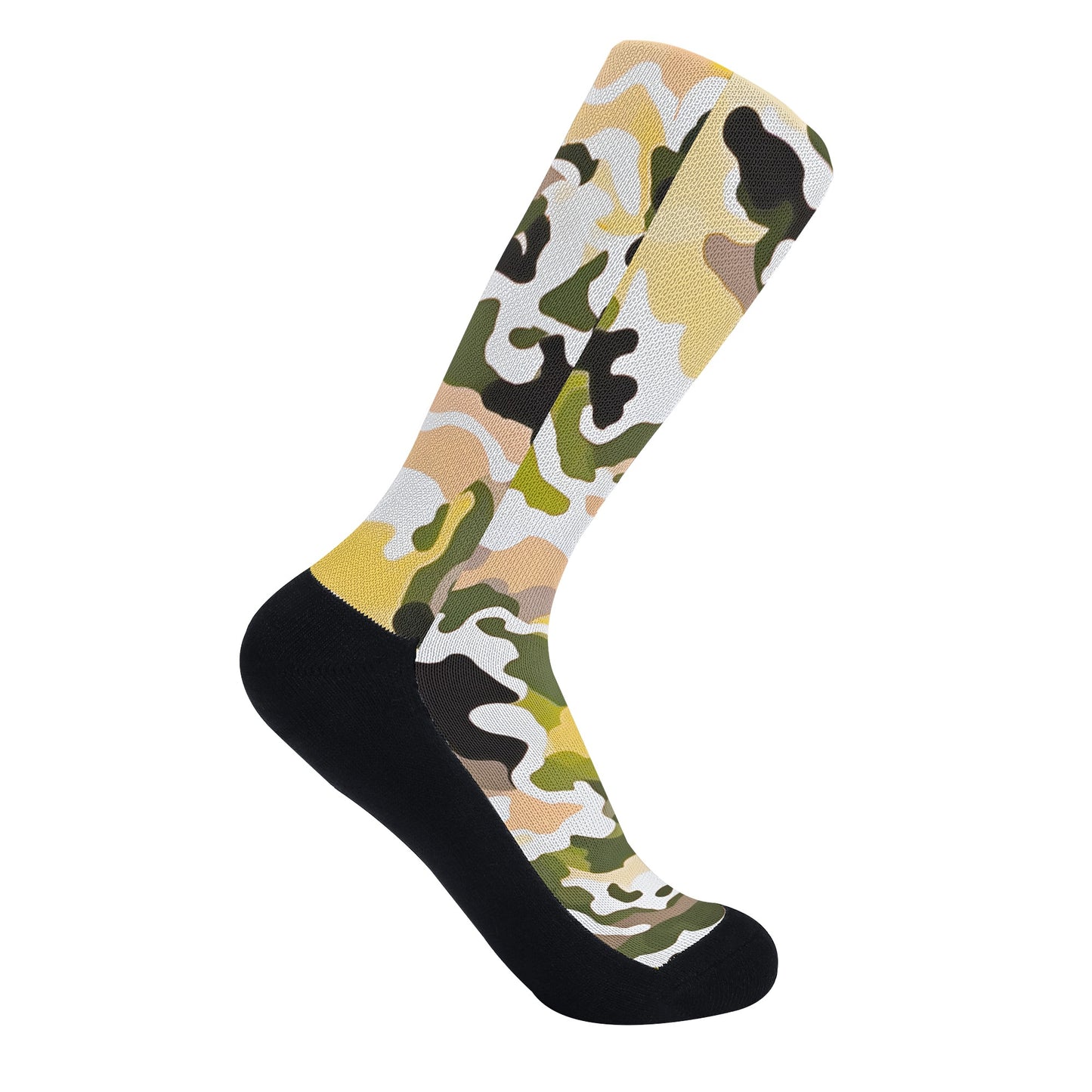 Camouflage In Yellow - Unisex Crew Socks