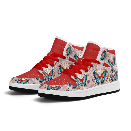 Fluttering Flock of Butterflies - Kids' All Season High Top Sneakers