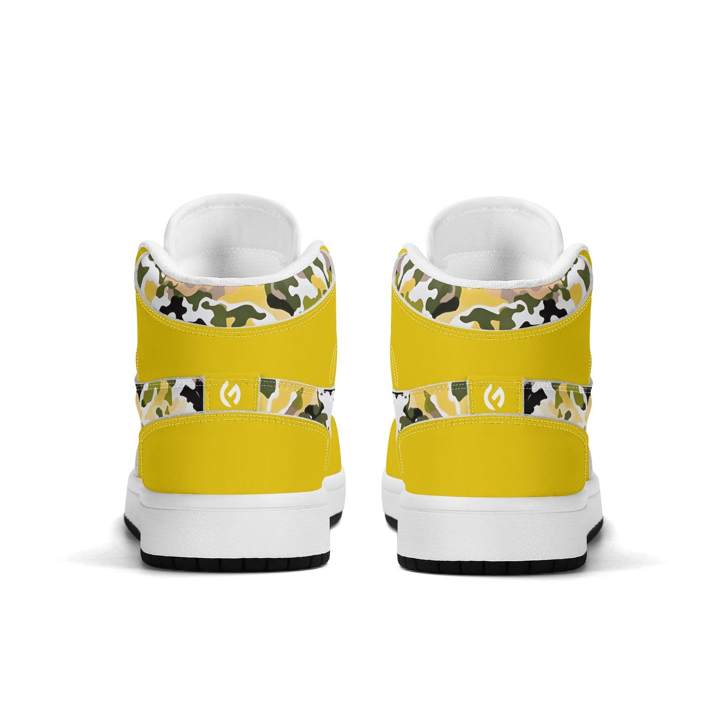 Yellow Camo - Kids' All Season High Top Sneakers