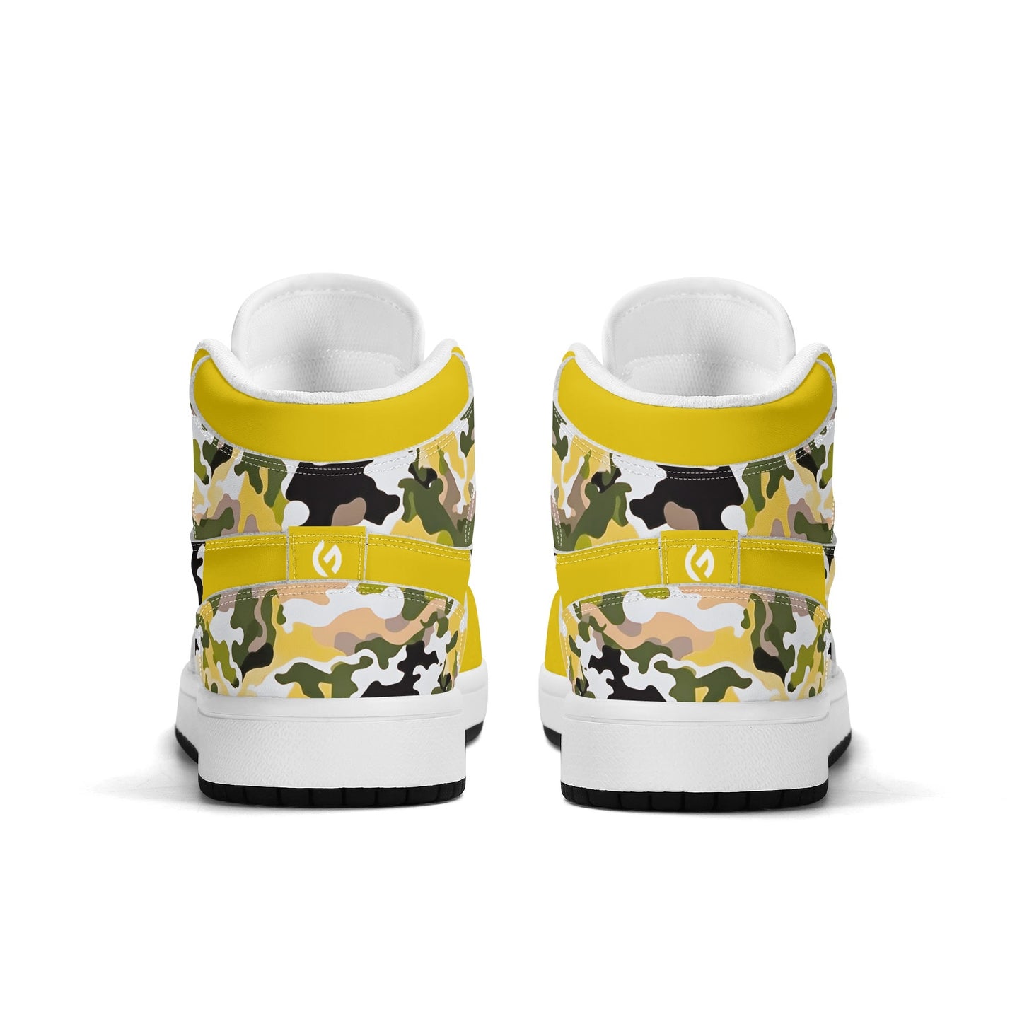 Yellow Camo - Kids' All Season High Top Sneakers