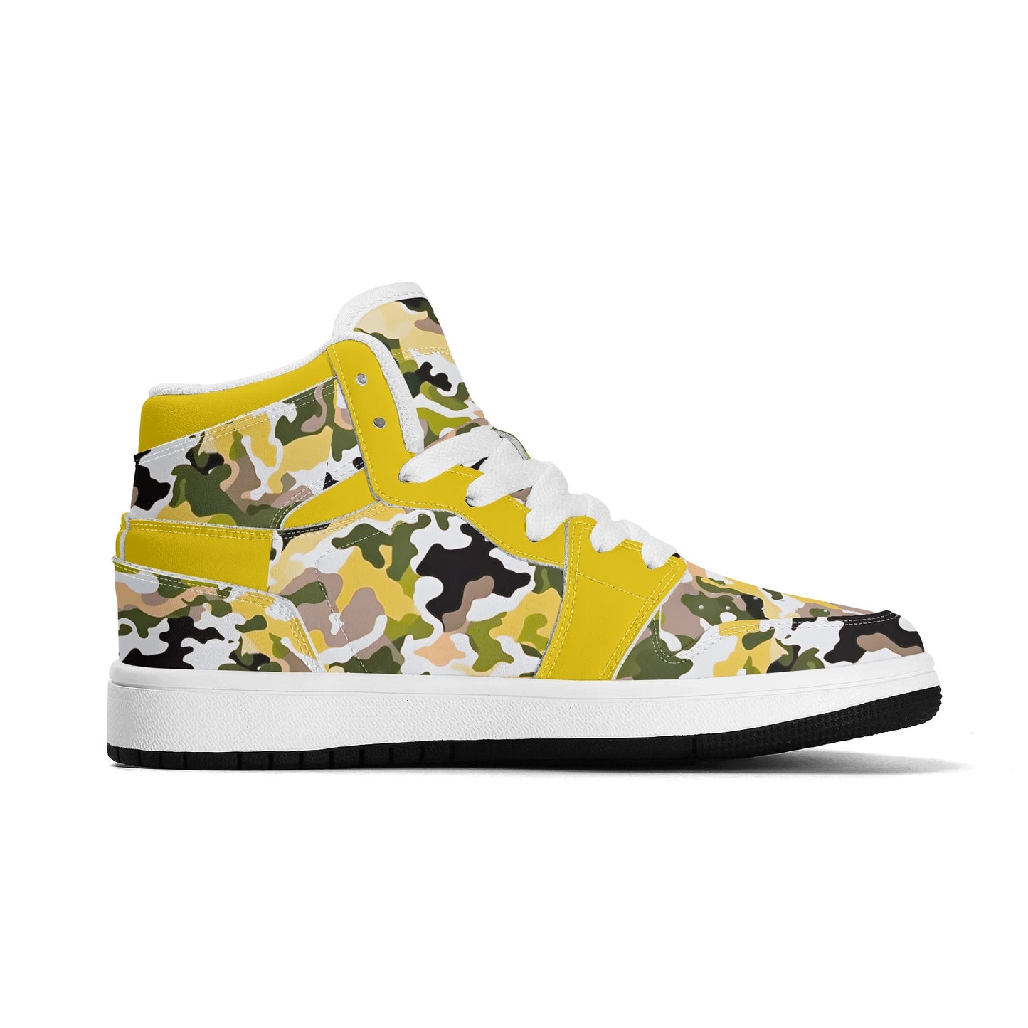 Yellow Camo - Kids' All Season High Top Sneakers