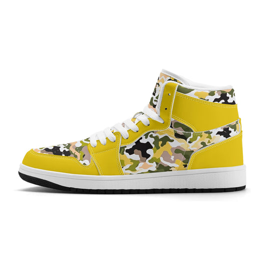 Yellow Camo - Men's All Season High Top Sneakers