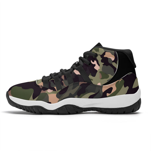 The Camouflage In Green  - Retro High Top Sneakers - Unisex