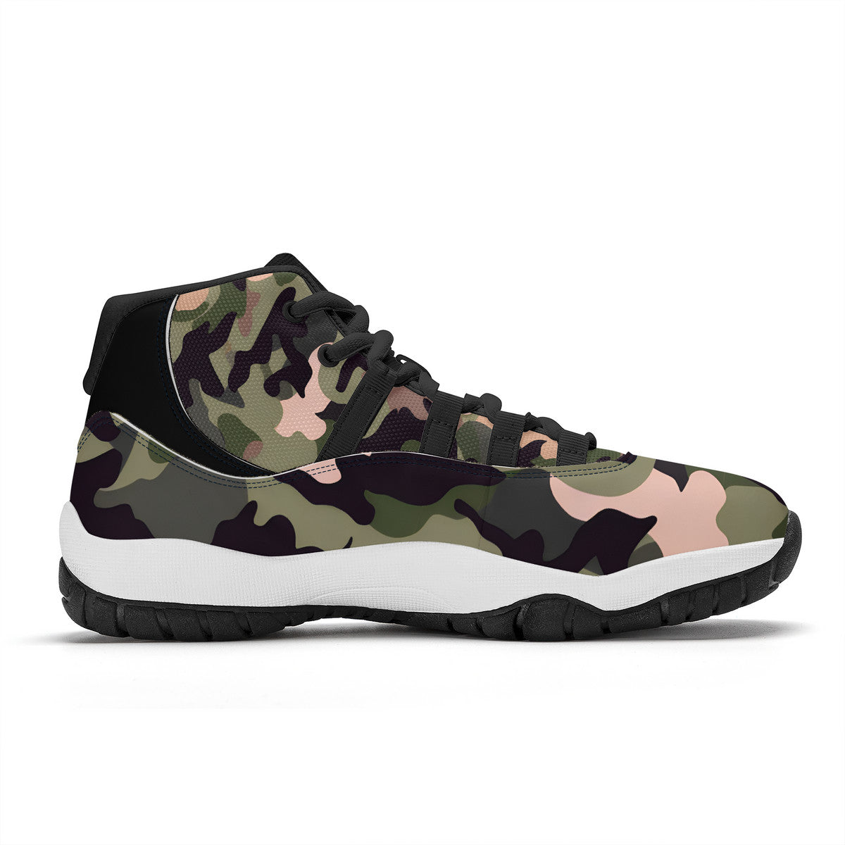 The Camouflage In Green  - Retro High Top Sneakers - Unisex